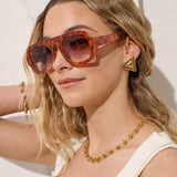 L&S Retro Aviator Sunglasses in Vintage Tort