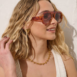 L&S Retro Aviator Sunglasses in Vintage Tort