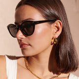 Clinton Circular Sunglasses in Black