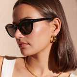 Clinton Circular Sunglasses in Black