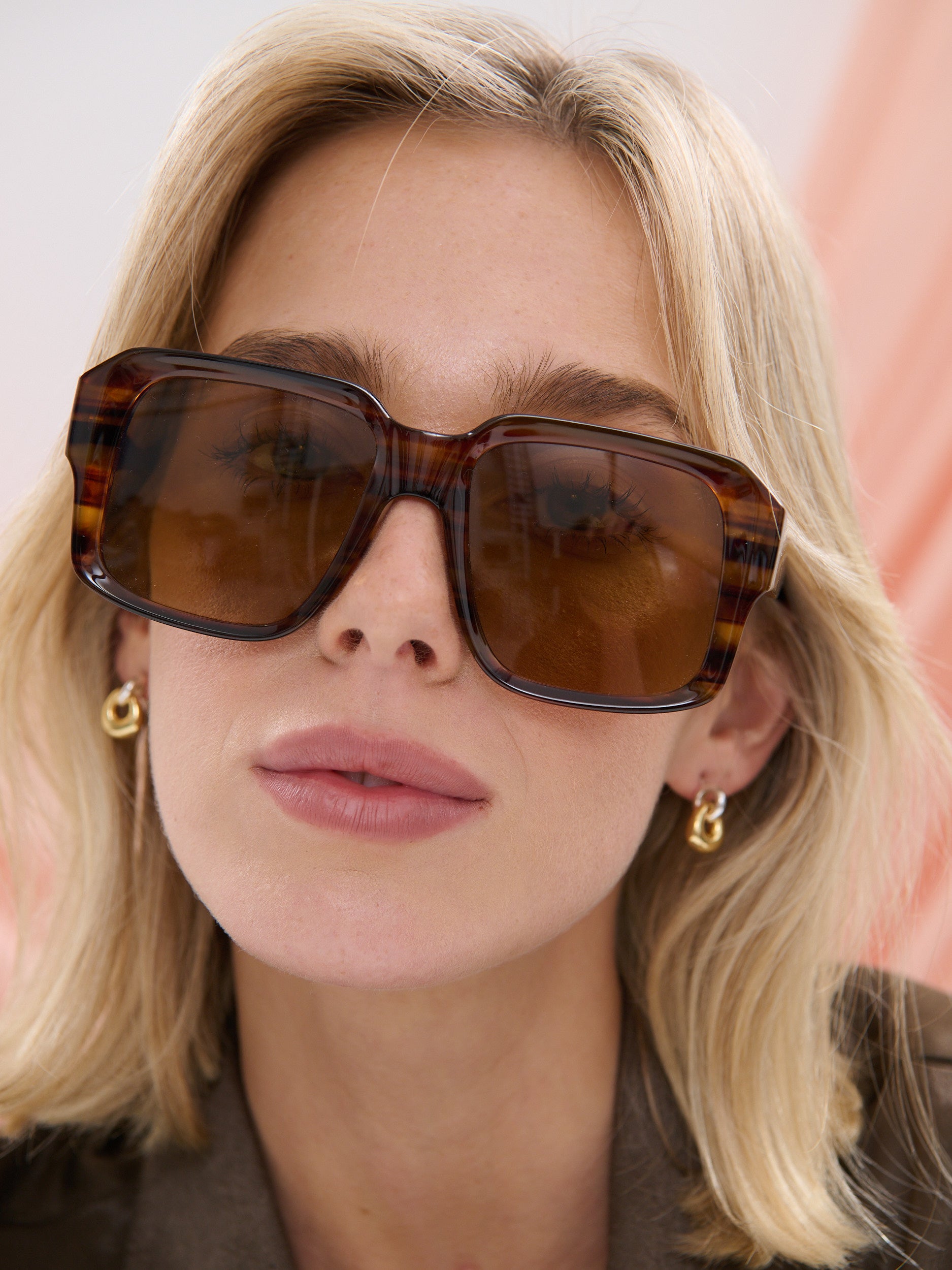 Rini Vintage Square Sunglasses in Brown