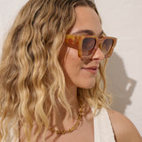 L&S Jury Rectangular Sunglasses in Vintage Tort