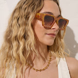 L&S Jury Rectangular Sunglasses in Vintage Tort