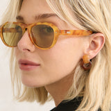 L&S Blanc Round Frame Sunglasses in Vintage Tort