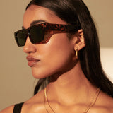 Theo Rectangular Sunglasses in Tort