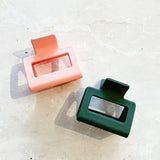 Matte Petite Rectangle Claw Clip in Green