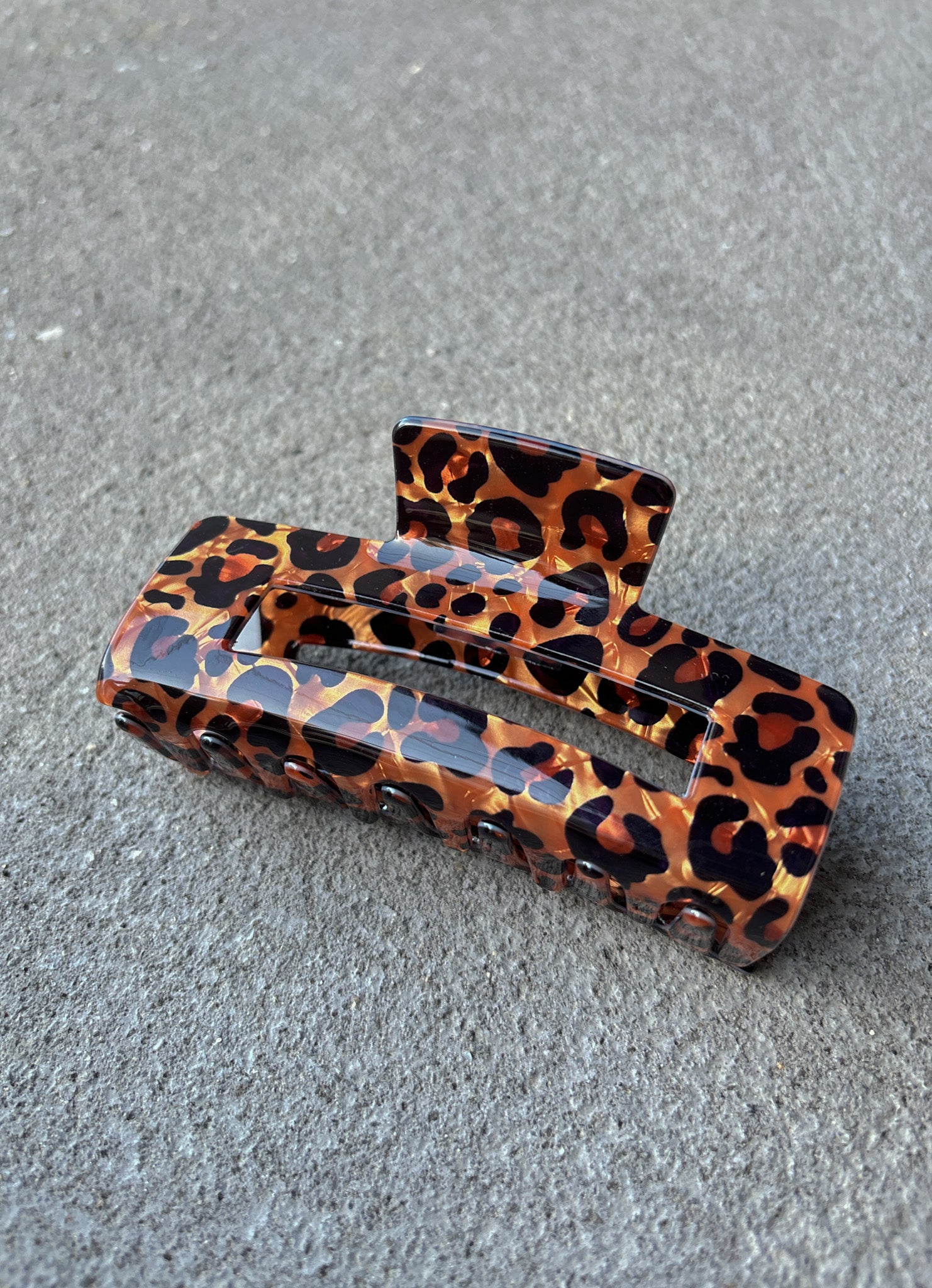 Leopard Rectangular Claw Clip