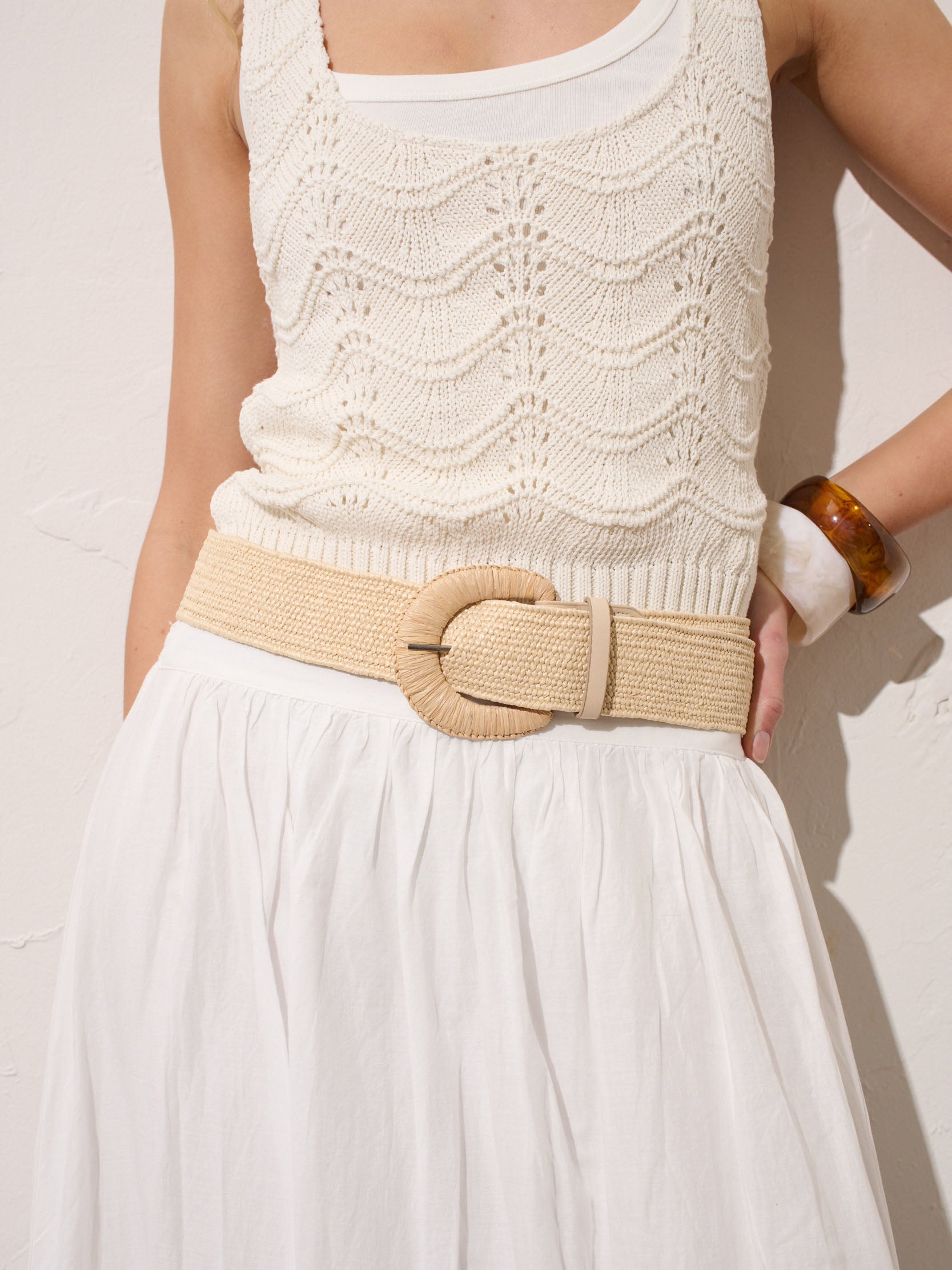 Astrid Straw Woven Stretchy Belt