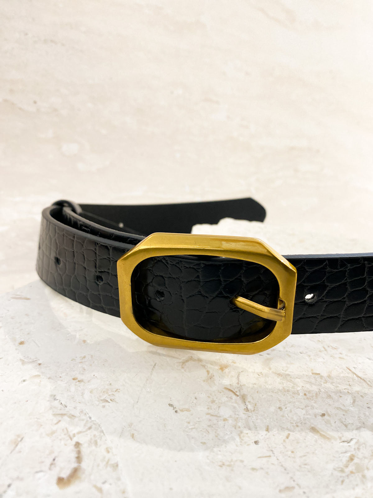 Geo Matte Buckle Croc Belt