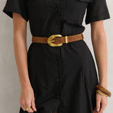 Genuine Suede Chain Buckle Belt