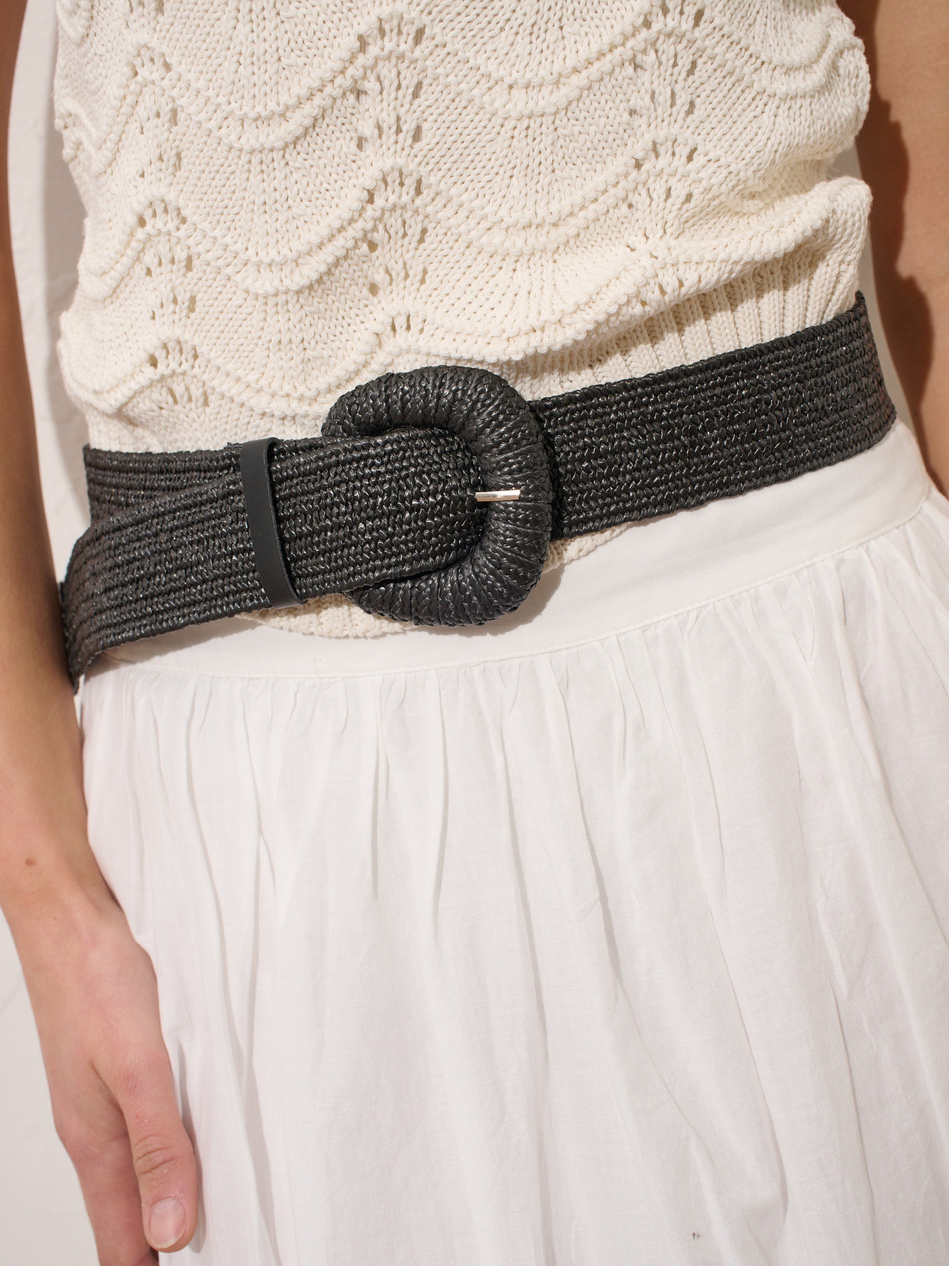 Eudice Point Buckle Straw Belt (2 col)
