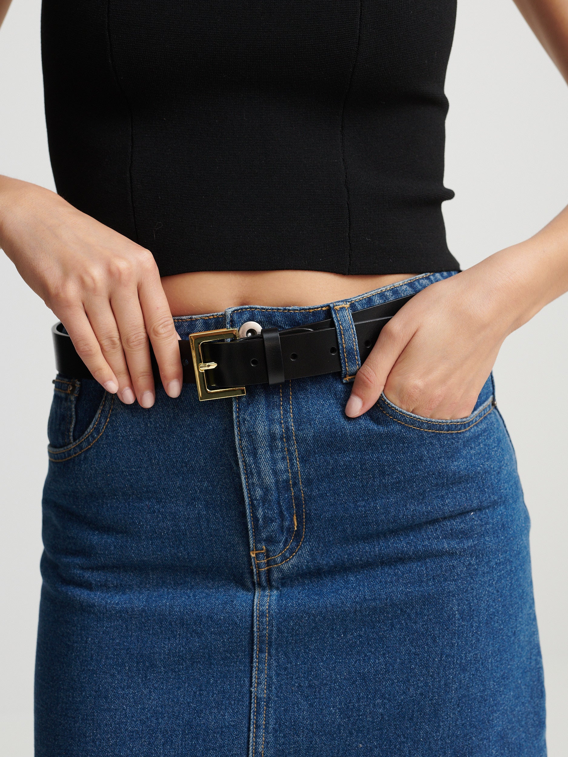 Half Square Basic Belt - Gold