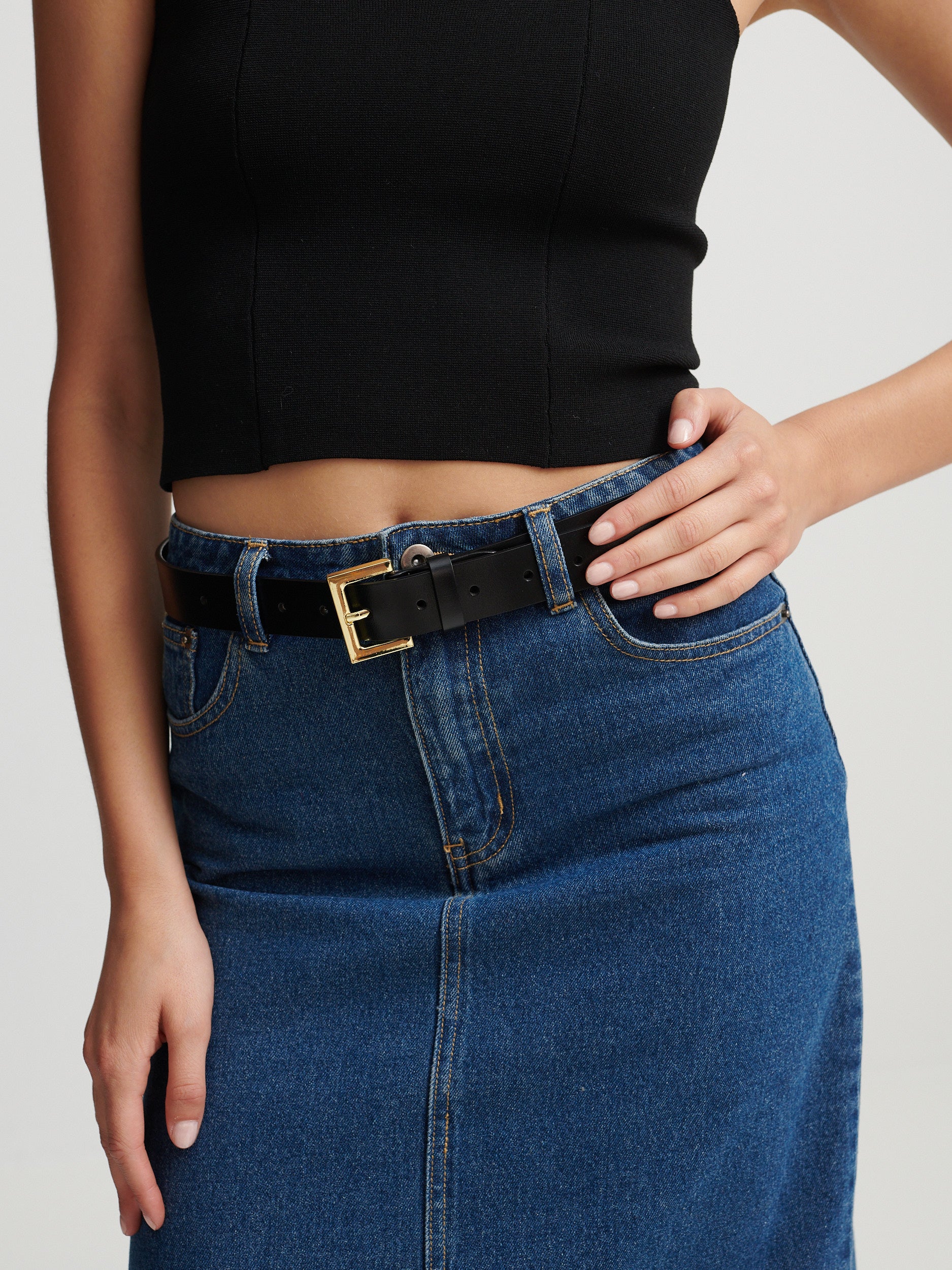 Half Square Basic Belt - Gold