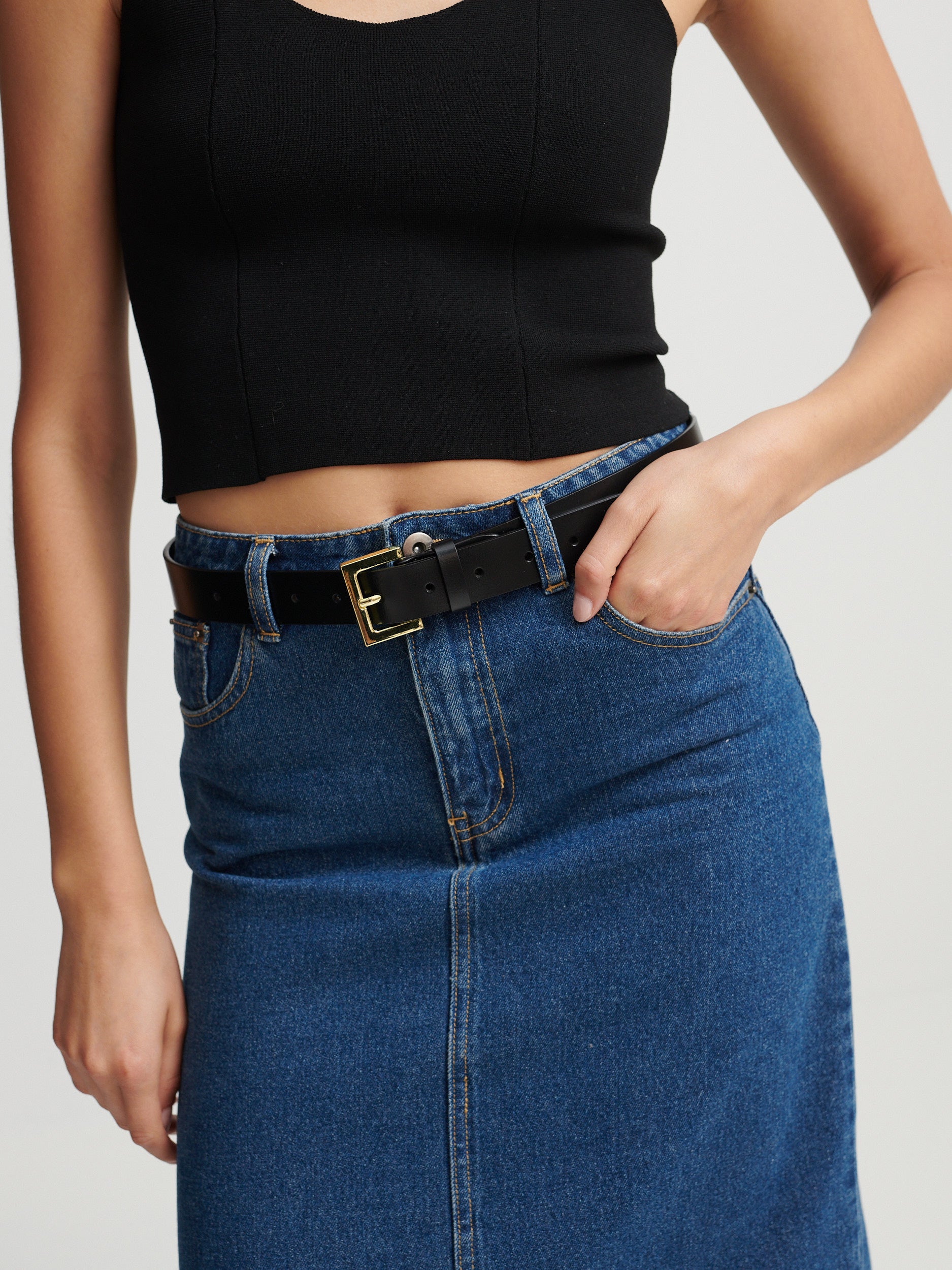 Half Square Basic Belt - Gold