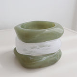 Angular Cuff Bangle in Sage