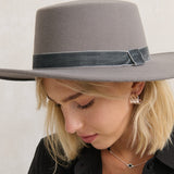 Jenni Velvet Trim Boater Hat