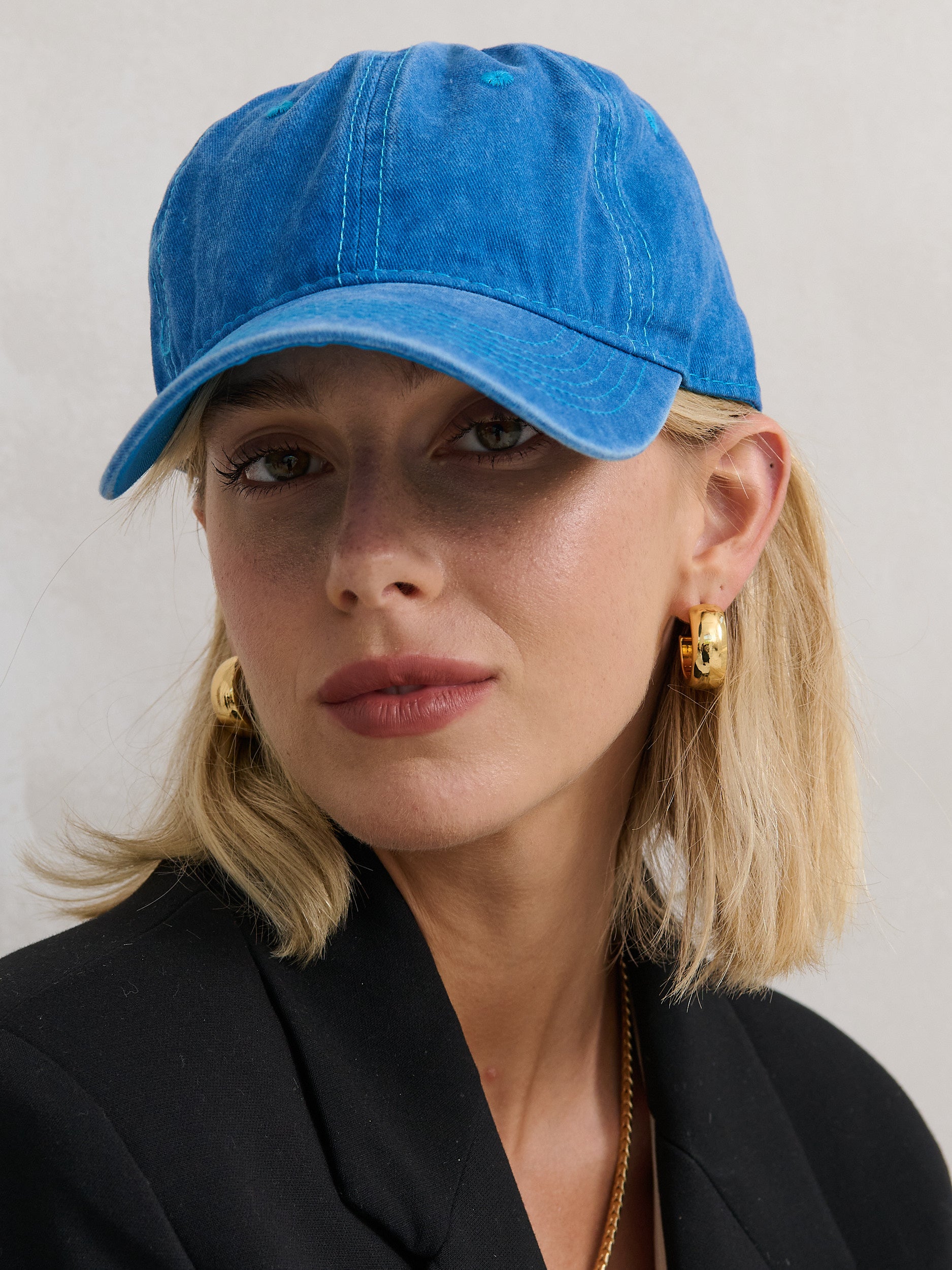 Christina Cotton Baseball Cap in Blue