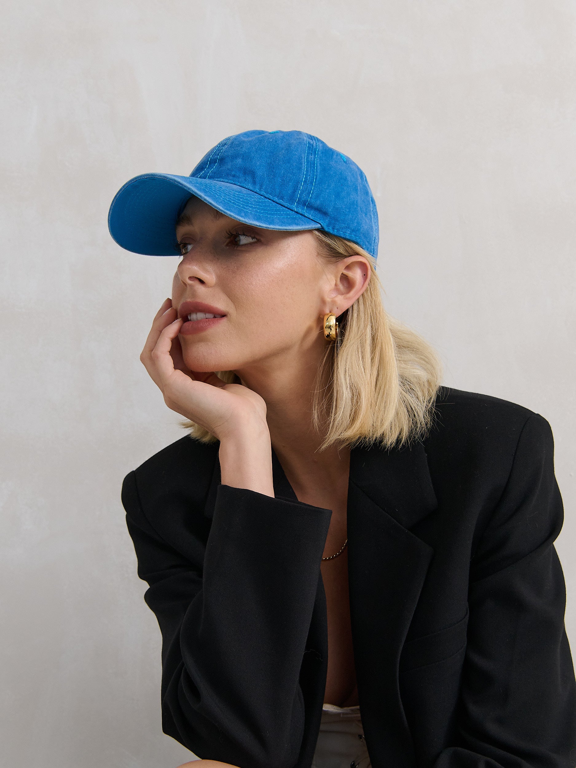 Christina Cotton Baseball Cap in Blue