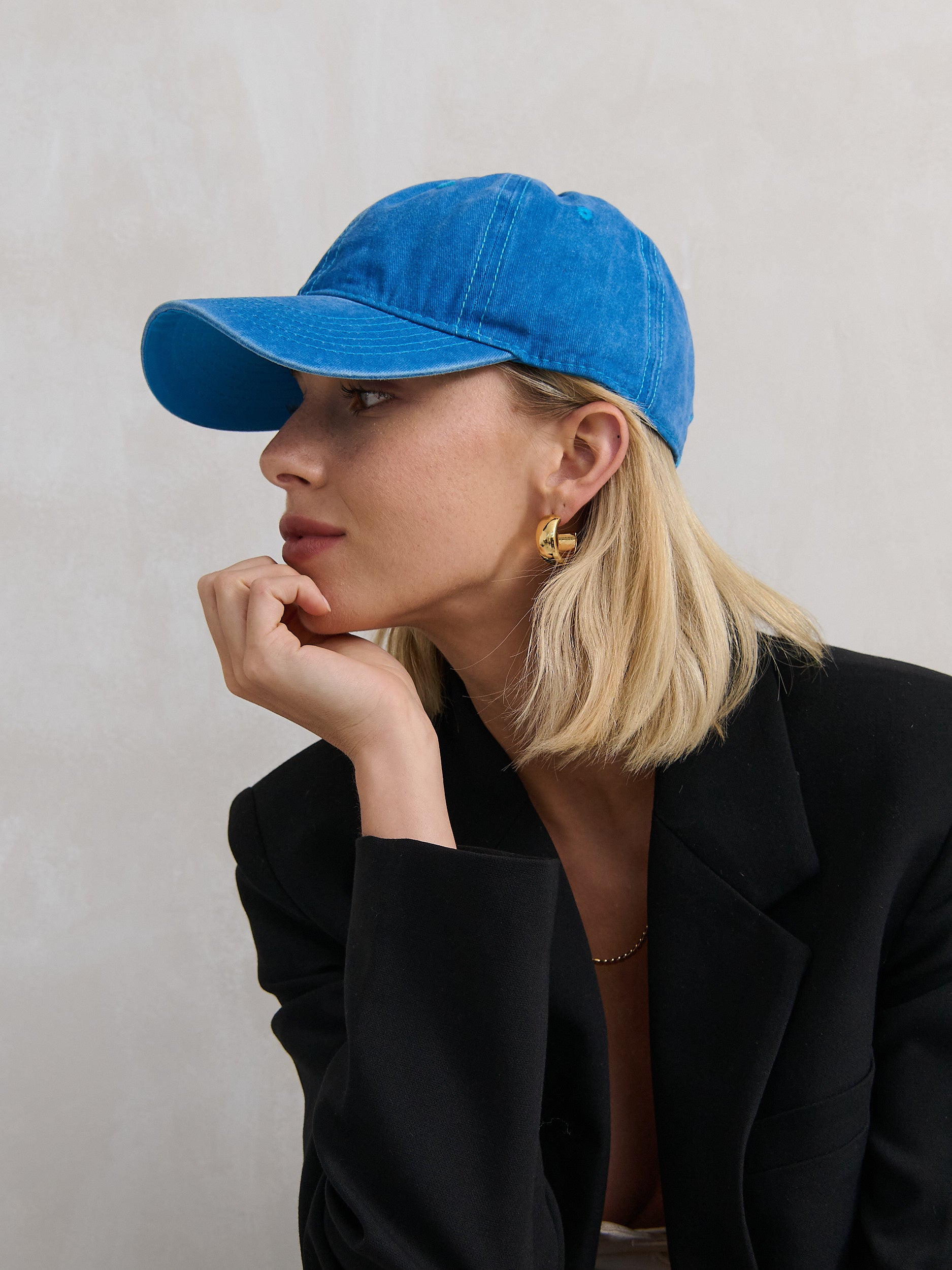 Christina Cotton Baseball Cap in Blue