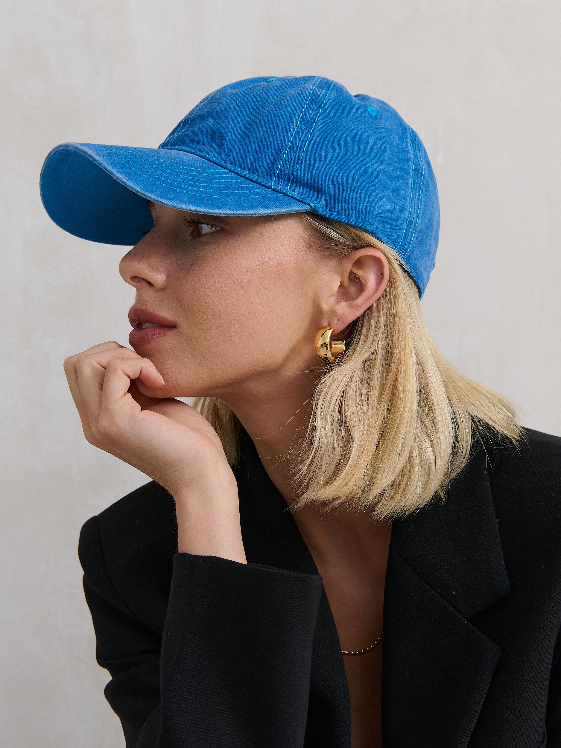 Christina Cotton Baseball Cap in Blue