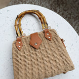 Majorca Bamboo Handle Straw Bag