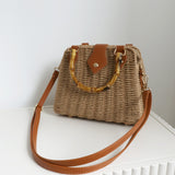 Majorca Bamboo Handle Straw Bag
