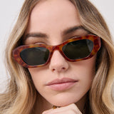L&S Laila Square Frame Sunglasses in Tort