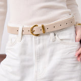 Marlene Suede Buckle Belt in Stone