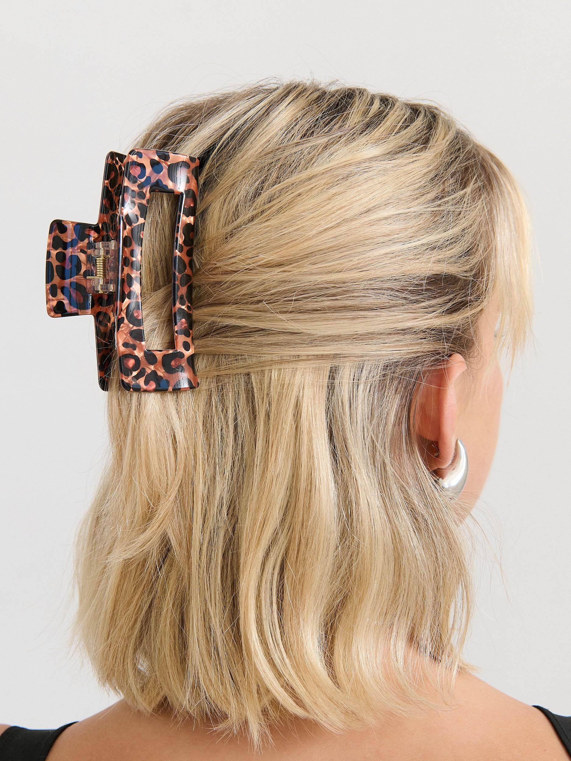 Leopard Rectangular Claw Clip