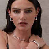Linda Hoop Sterling Silver Plated Earrings