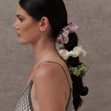 Lustre & Sage Silk Scrunchie in Black