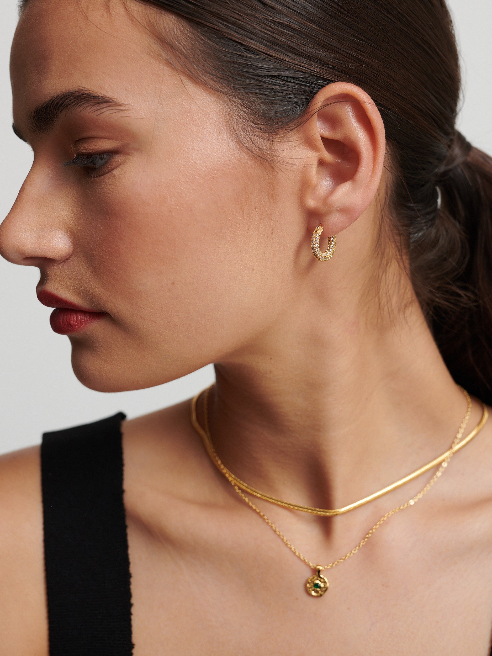 Aimee Embellished 18K Gold Plated Earrings