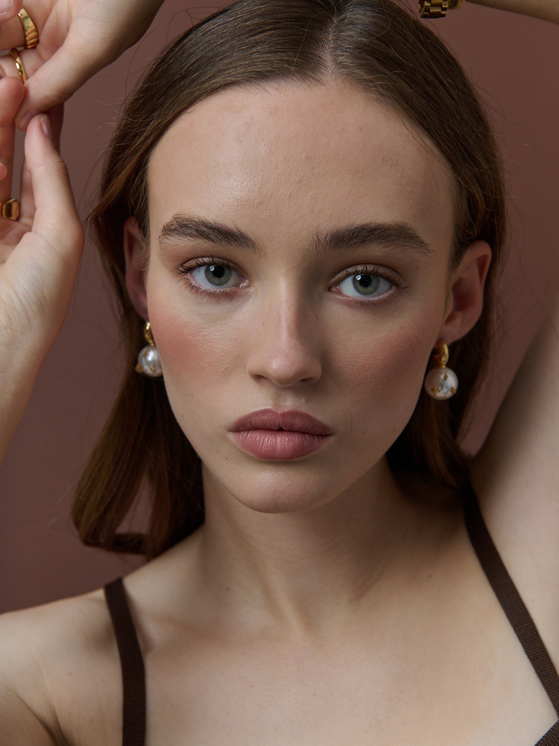 Layla Pearl Ball 18K Gold Plated Earrings