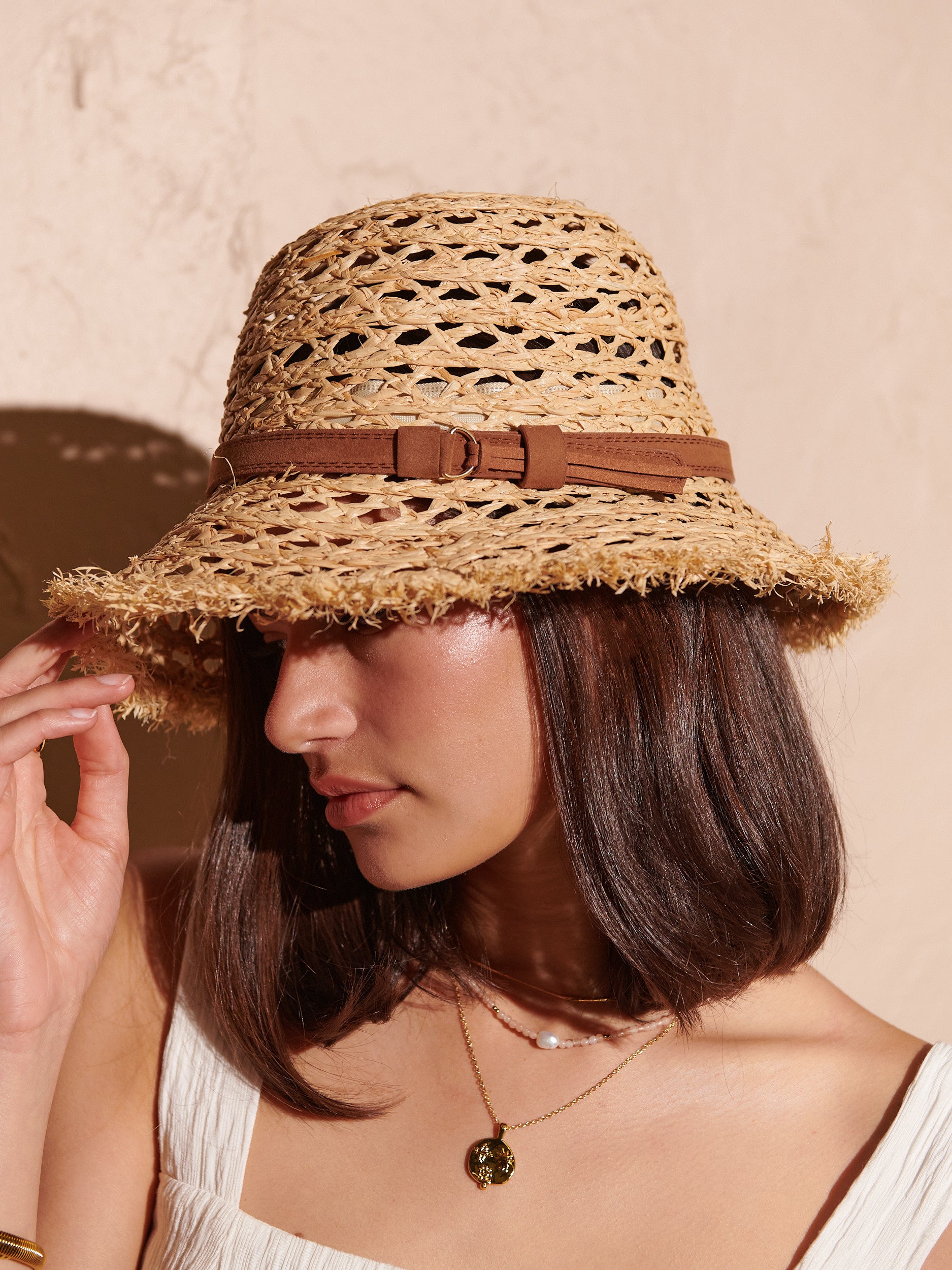 Derby Frayed Summer Straw Hat