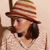 Alana Striped Straw Bucket Hat