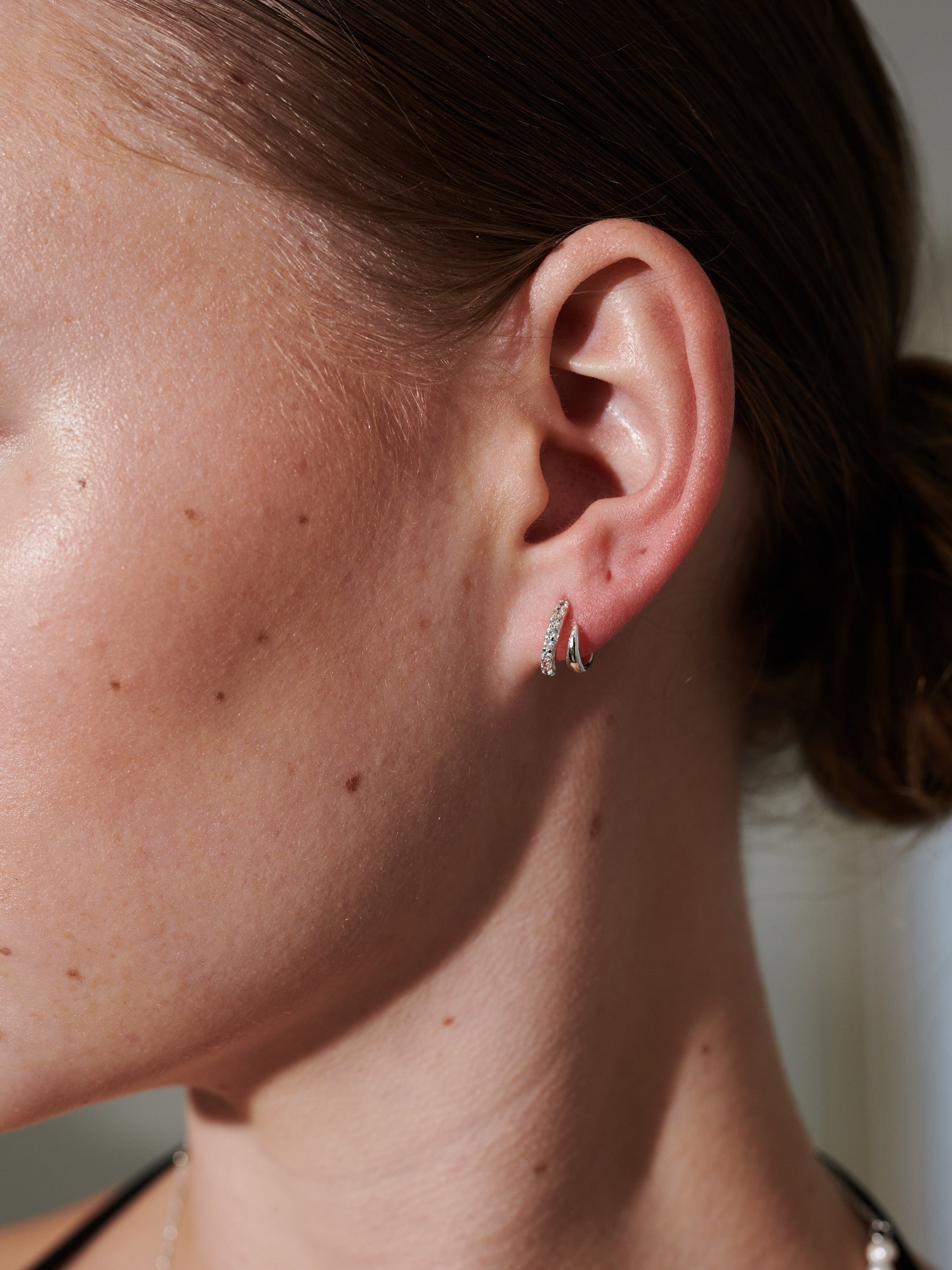 Petite Diamanté Silver Plated Earrings