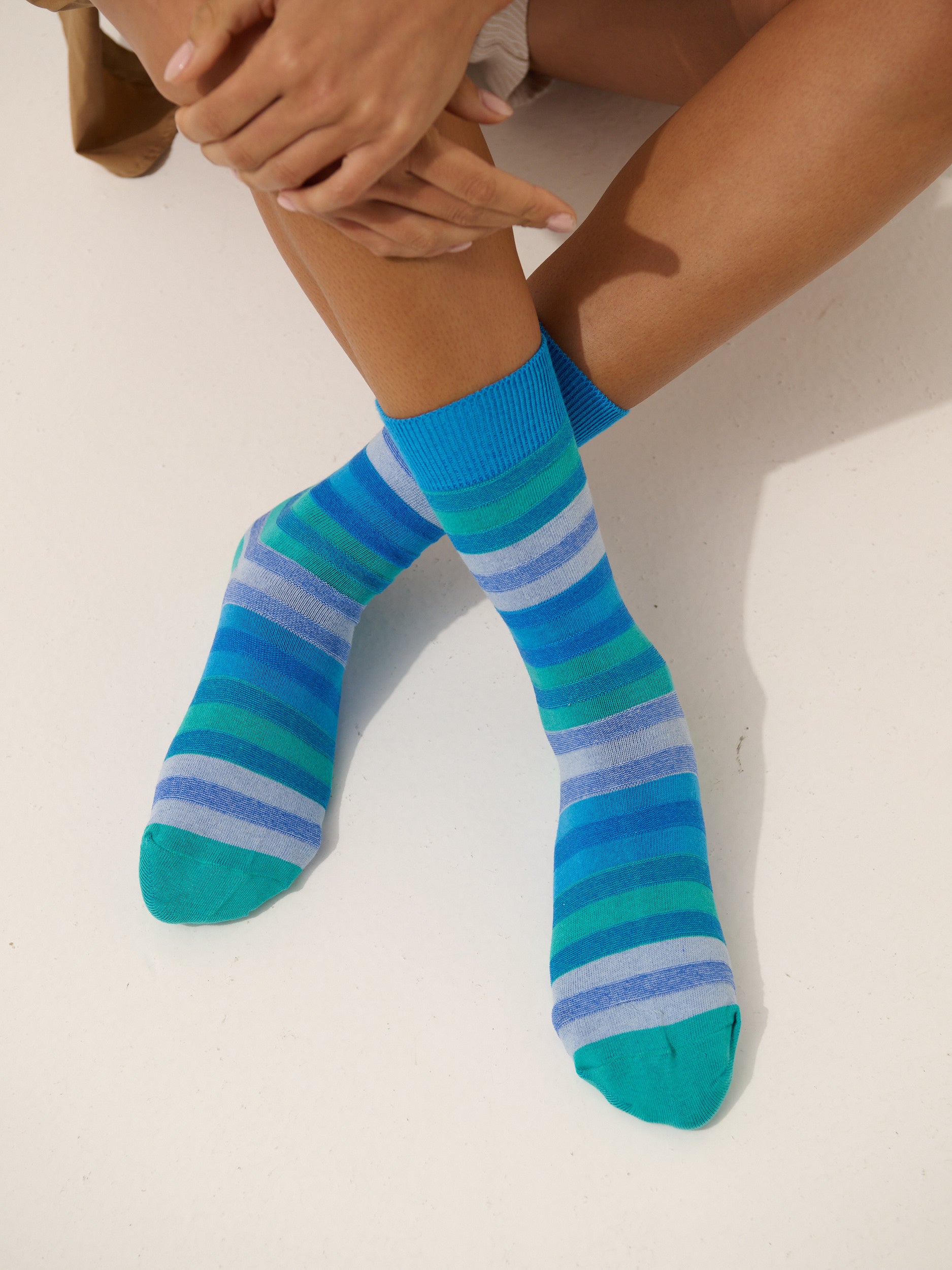 Multi Stripe Crew Socks