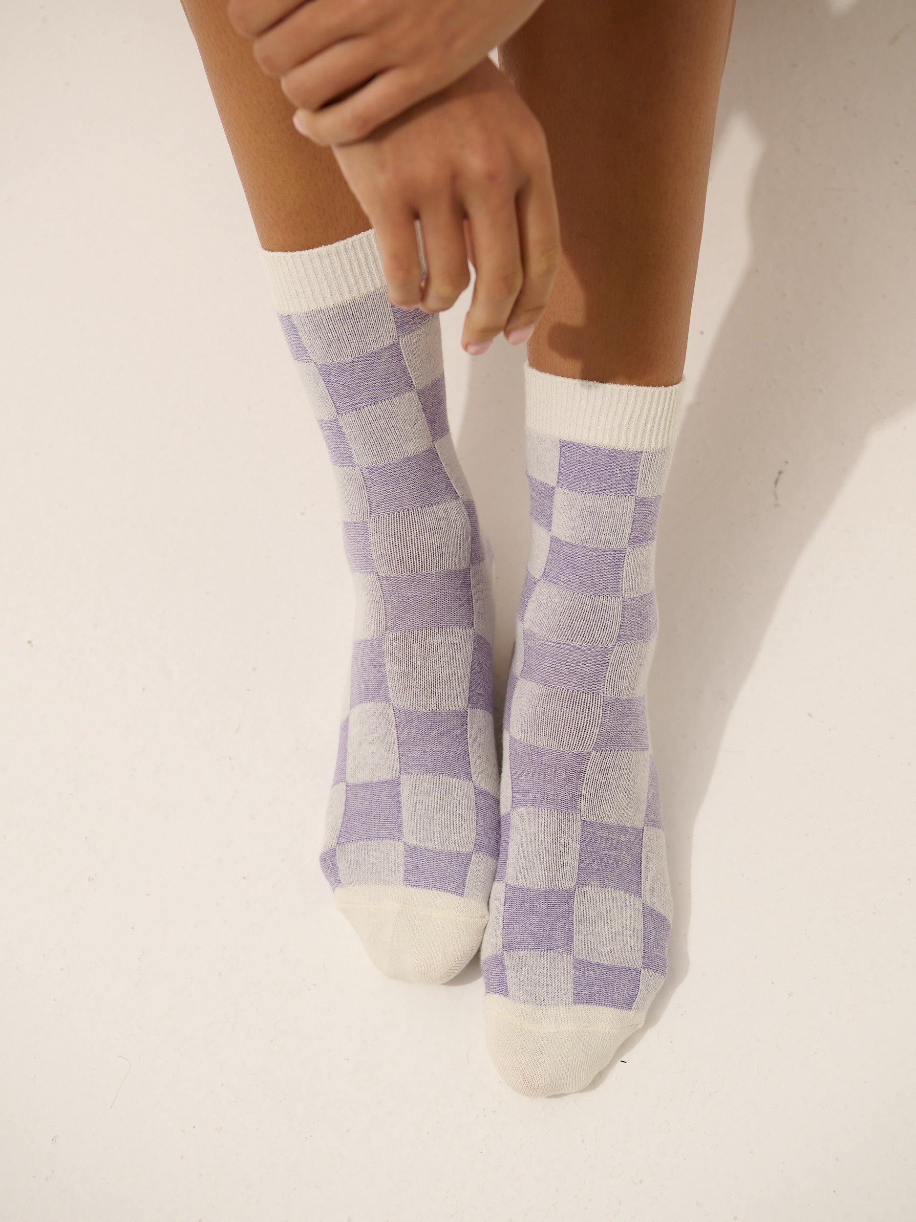 Checkered Winter Crew Socks