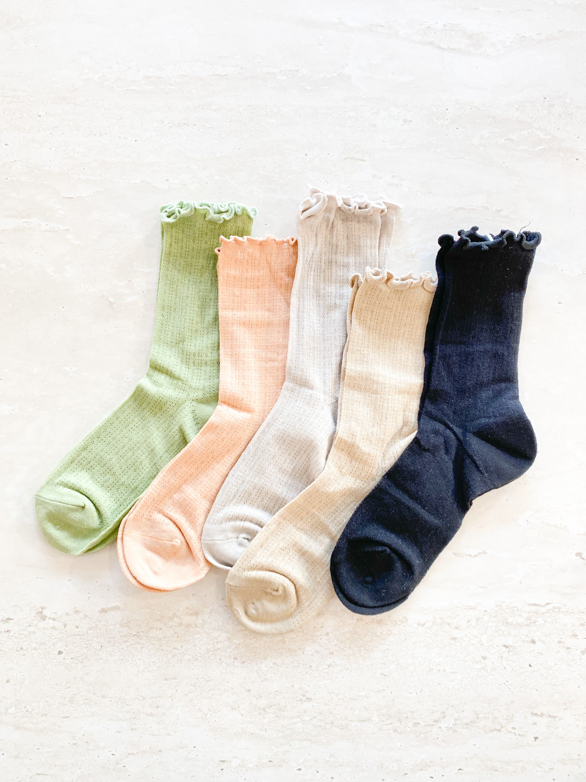 Marshmallow Frill Mesh Socks