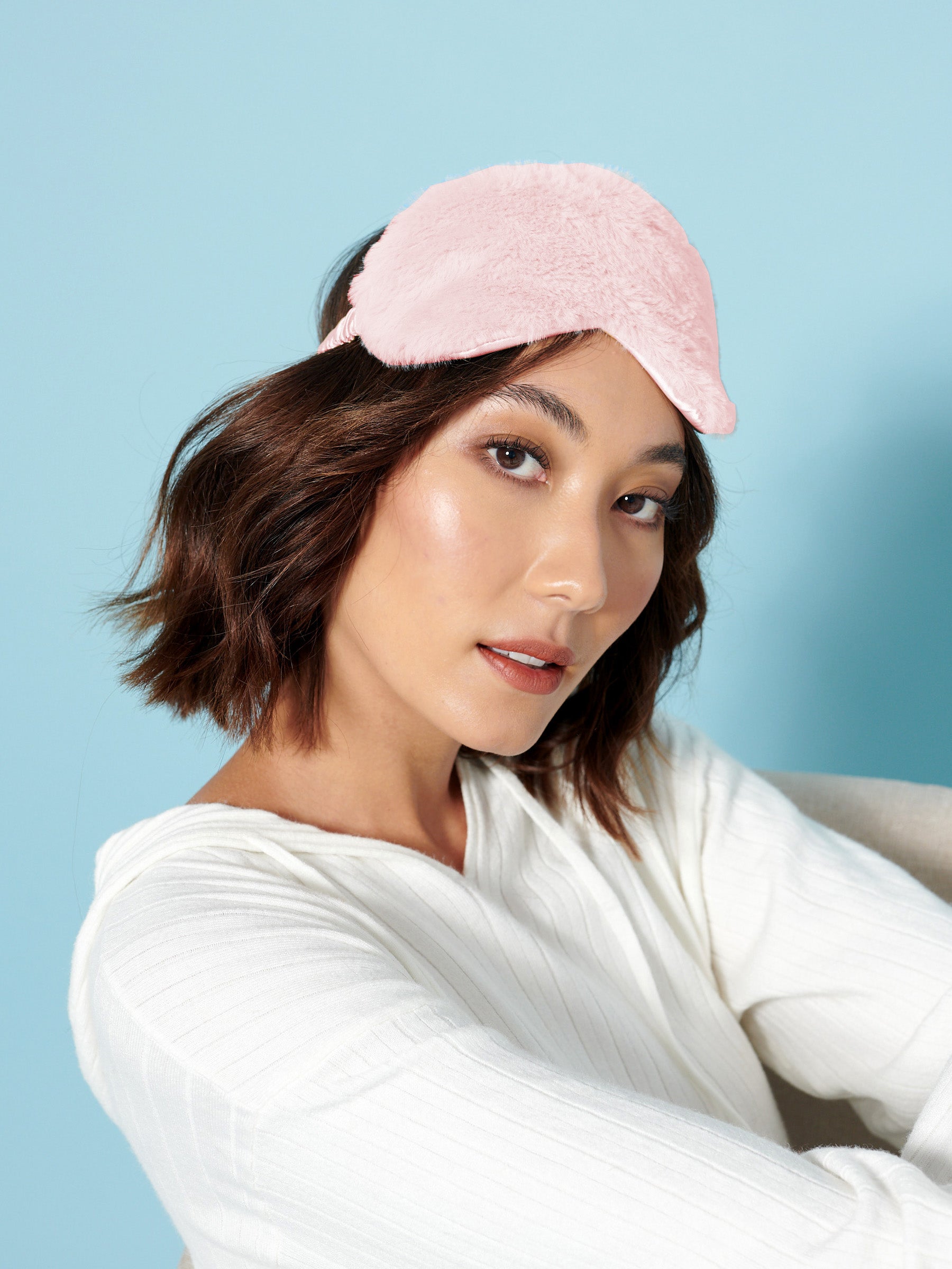 Fluffy Satin Eye Mask (2col)