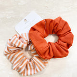 Balencia Orange Linen Scrunchie Pack