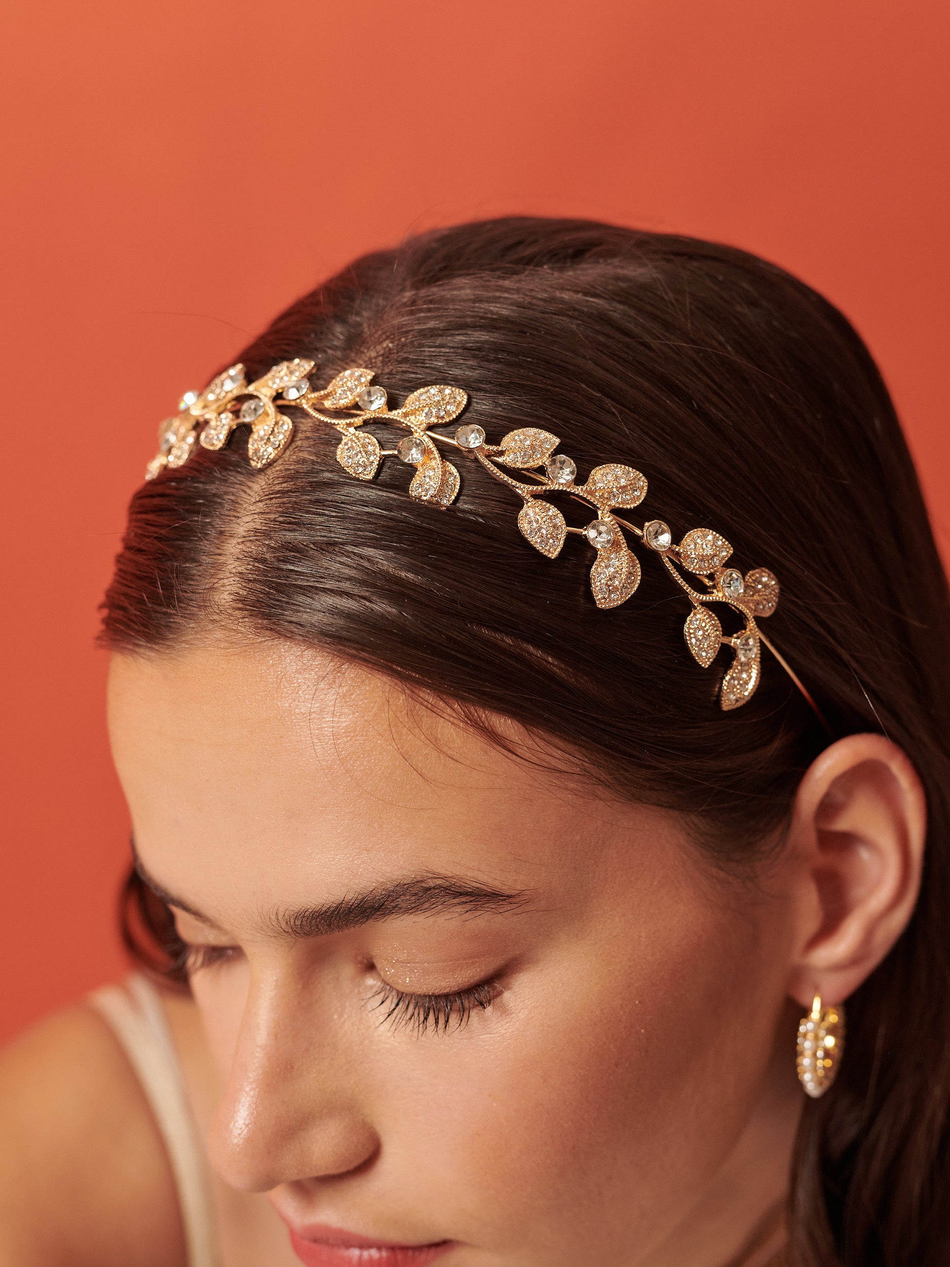 Fairy Leaf Crystal Statement Headband