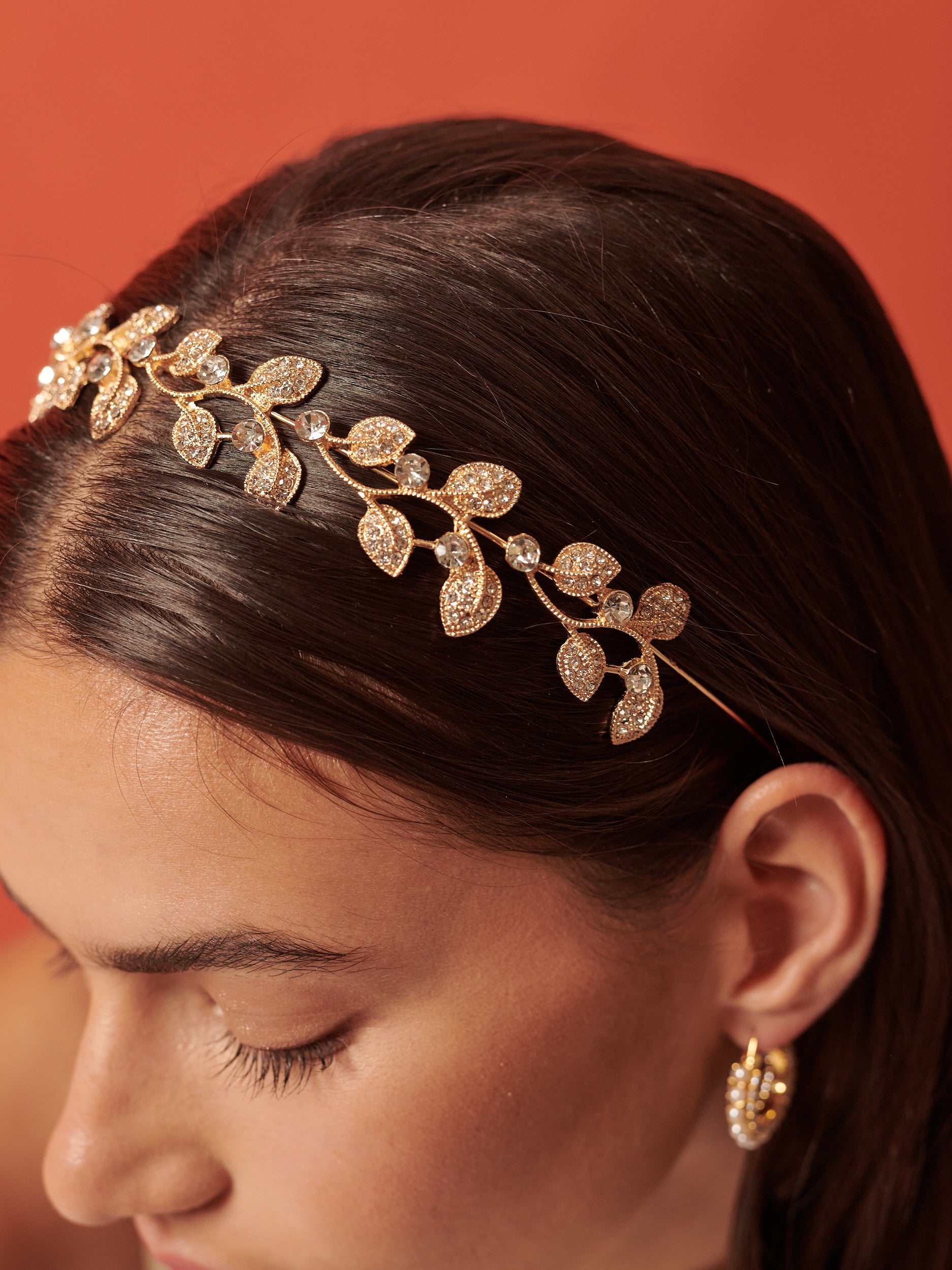 Fairy Leaf Crystal Statement Headband