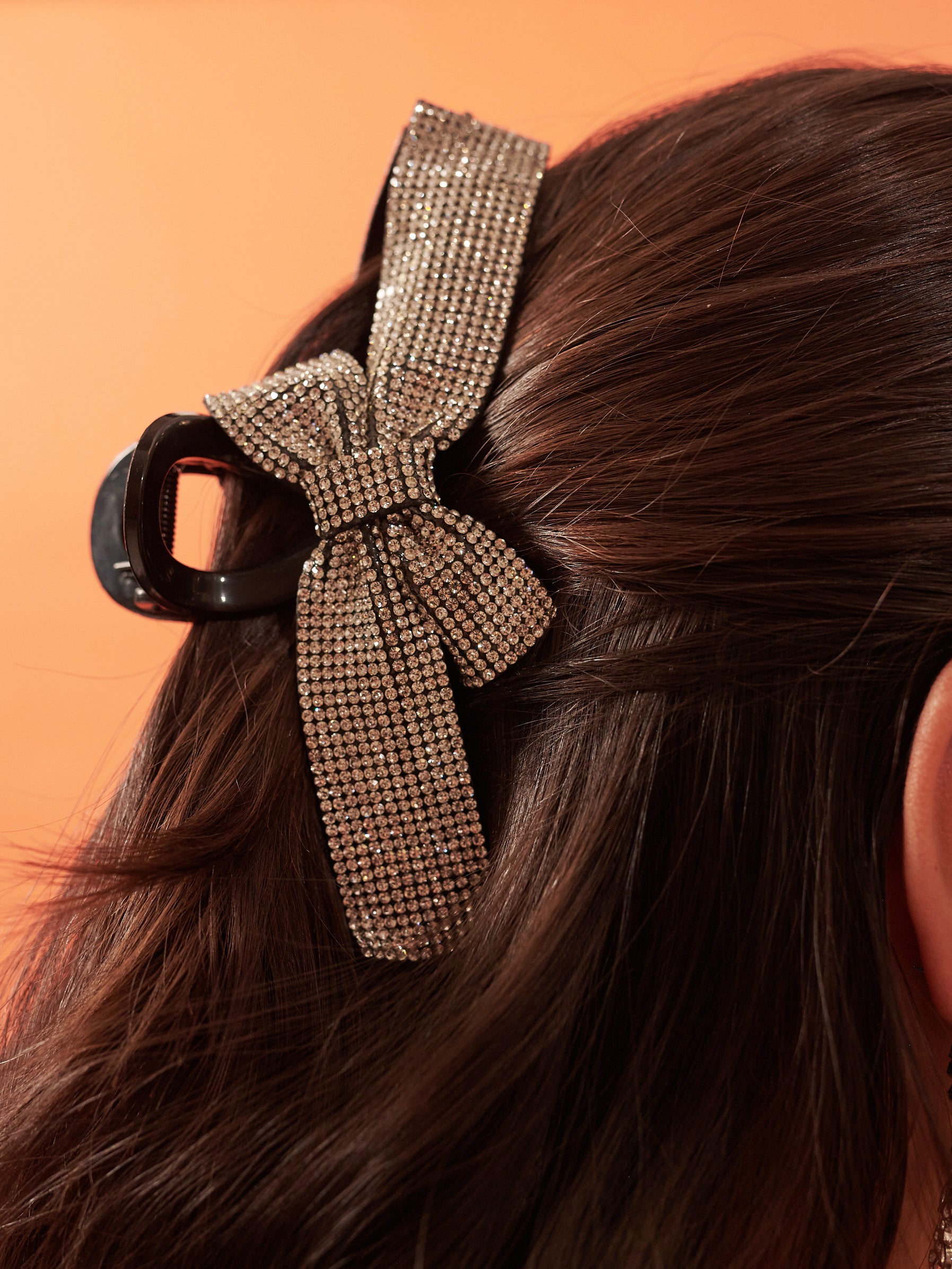 Rhinestone Bow Hair Claw Clip