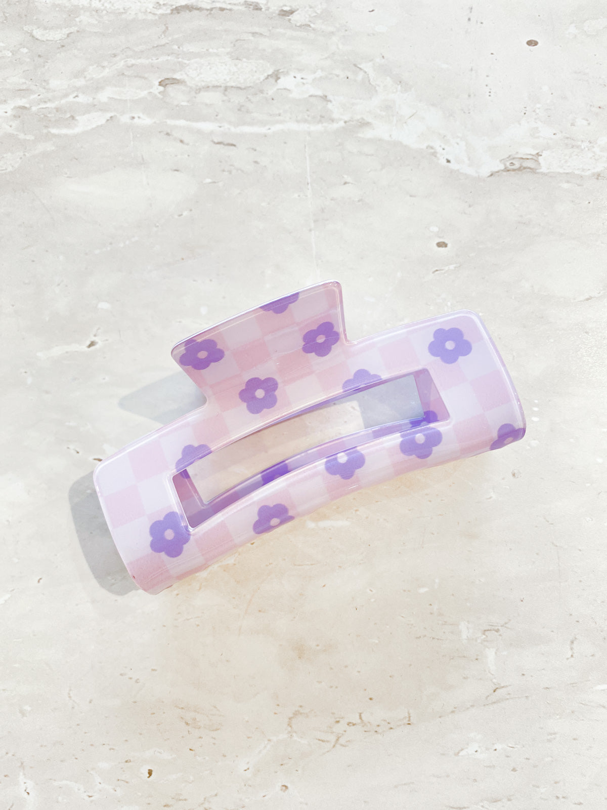 [Restocked] Checkered Flower Claw Clips