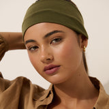 Soft Elastic Headband Set in Green&Grey