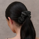 Rhinestone Statement Scrunchie in Black