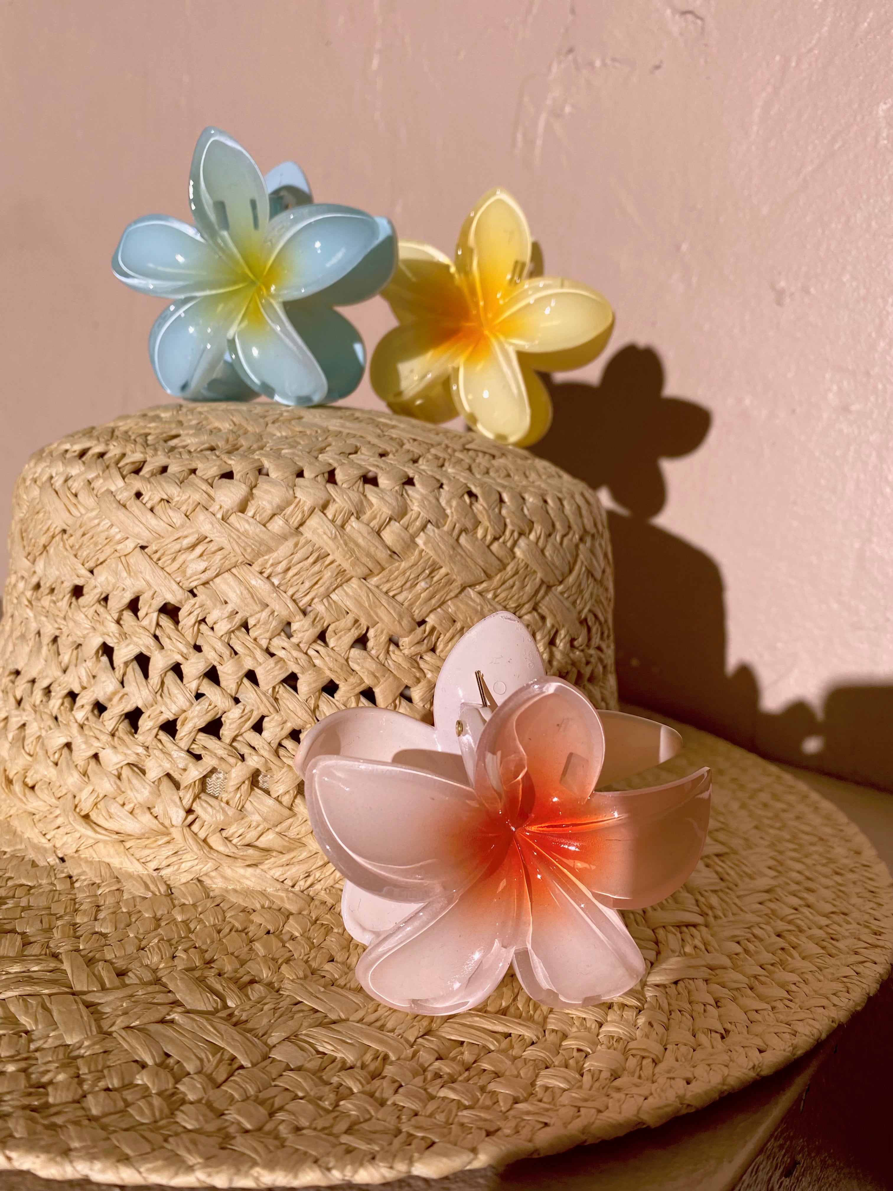 Aloha Flower Claw Clips