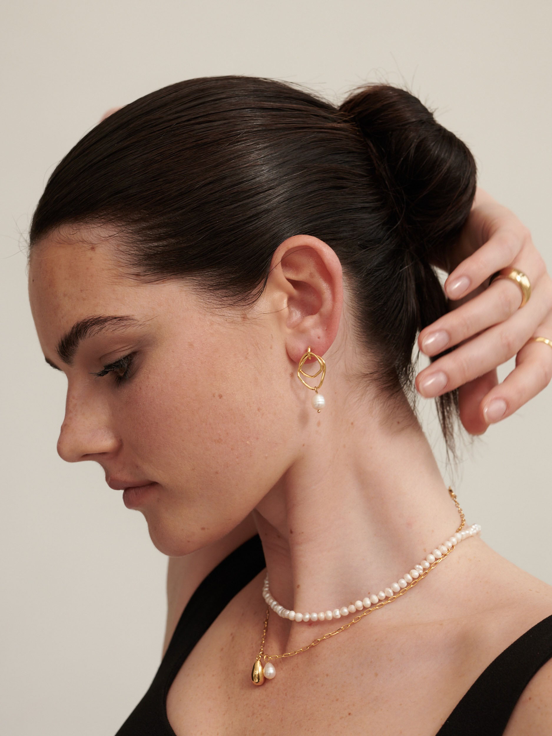 Dionne 18K Gold Plated Pearl Earrings