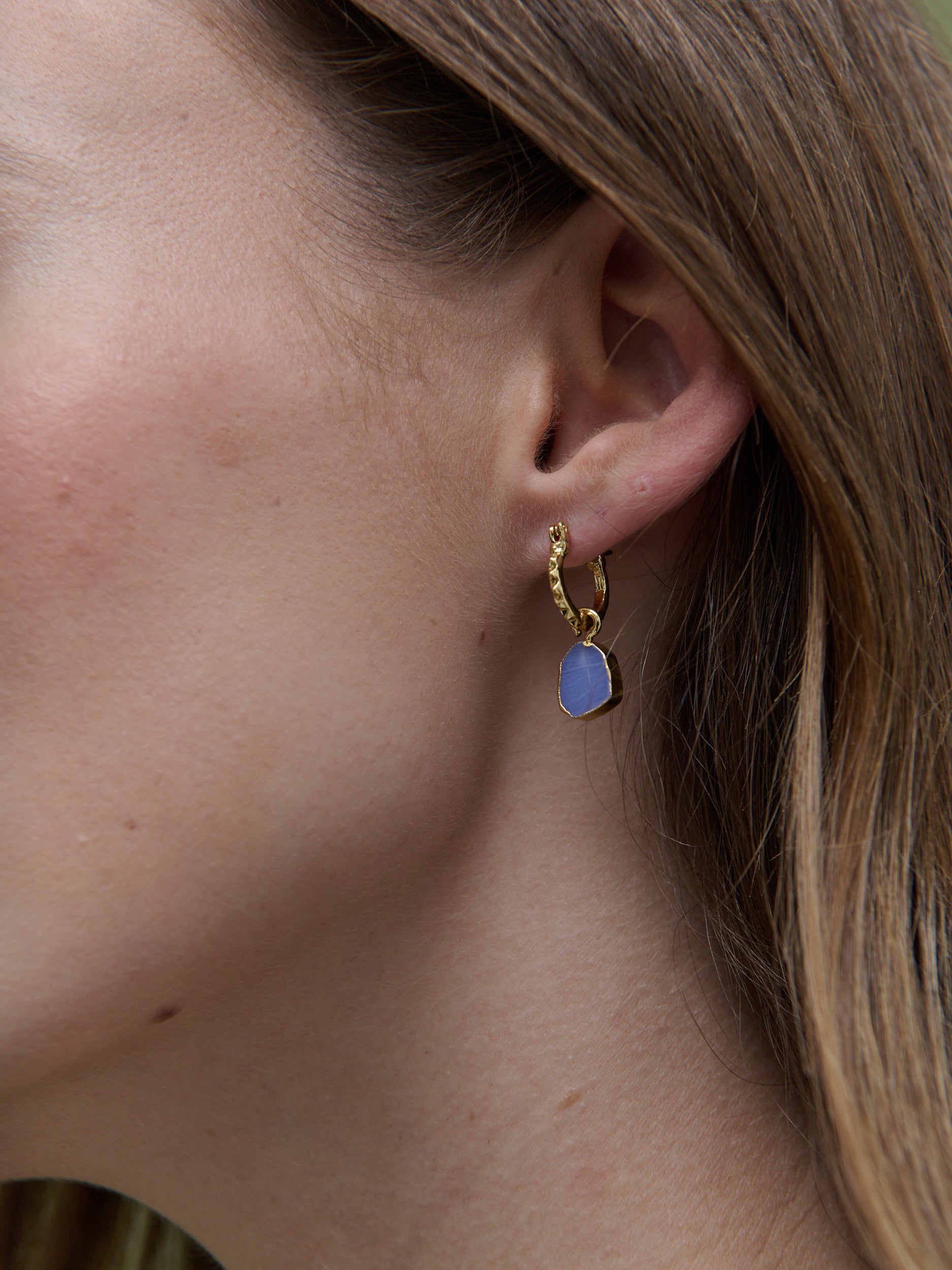 Airin Stone 18K Gold Plated Earrings in Blue